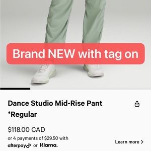 Brand NEW lululemon dance studio pants with TAG on